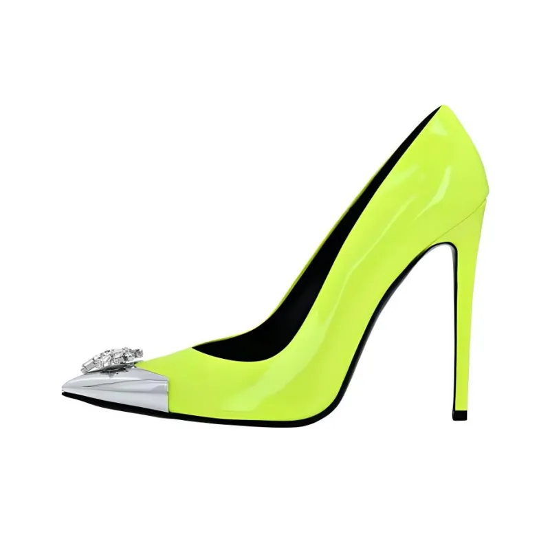 PHILIPP PLEIN Decollete Slim Heel High Heels 12cm Women's Green-0