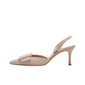 MANOLO BLAHNIK Slim Heel High Heels Women's Light Beige