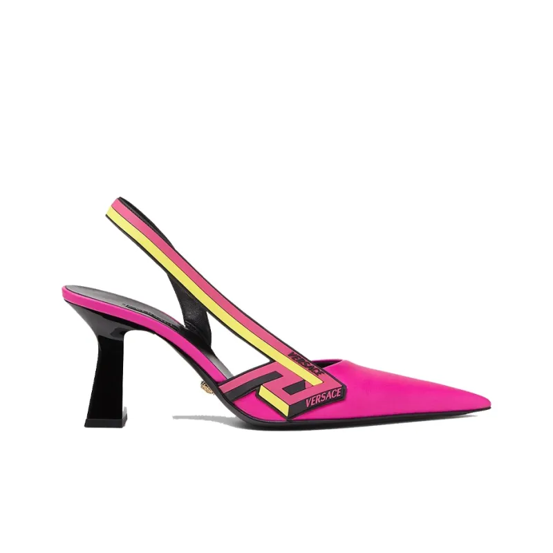 VERSACE La Greca High Heels Women's Rose Red-1