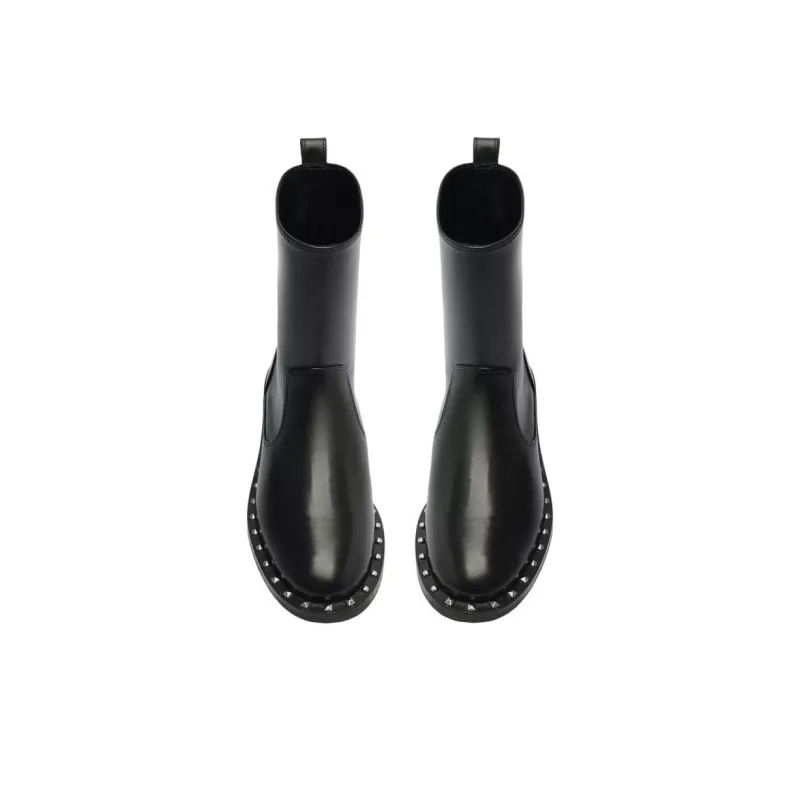 Schutz Bennie Mid Cal Ankle Boots Women's Black-3