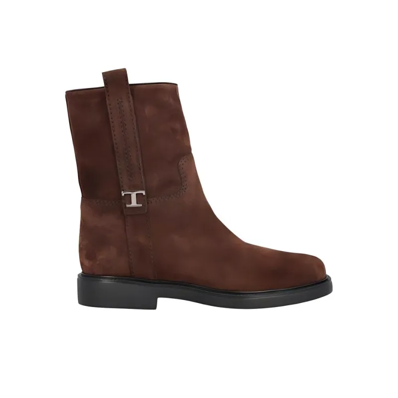 TOD'S T Plaque Round Toe Ankle Boots Women's-1