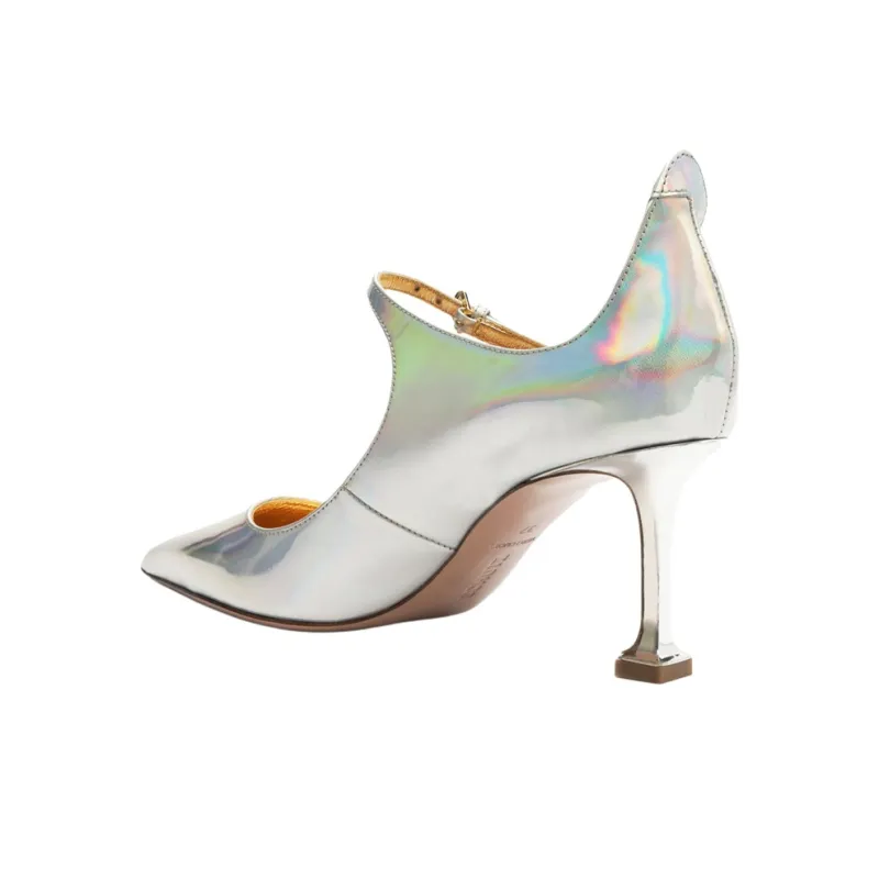 Schutz Elsa Slim Heel High Heels 8cm Women's Silver-4