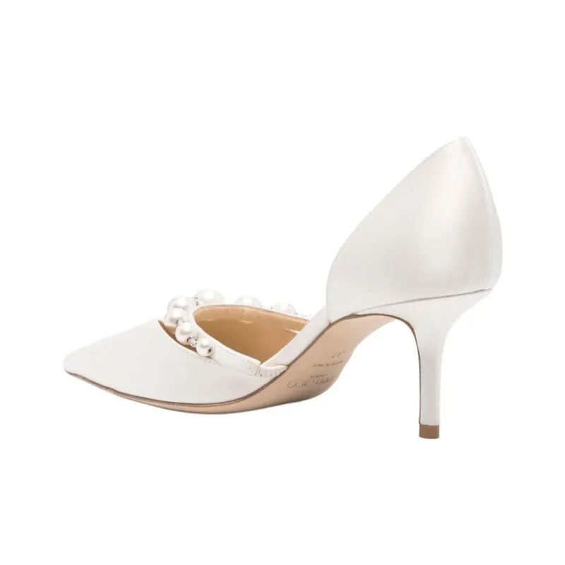 Jimmy Choo Aurelie Slim Heel High Heels 6.5cm Women's White-3