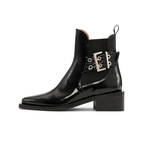 GANNI 45mm Buckle-detail Leather Boots