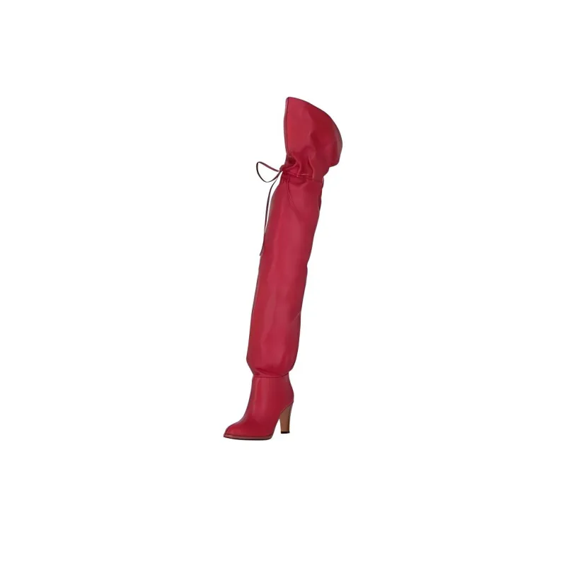 GUCCI Lisa Over The Knee Boots Romantic Cerise Women's-0