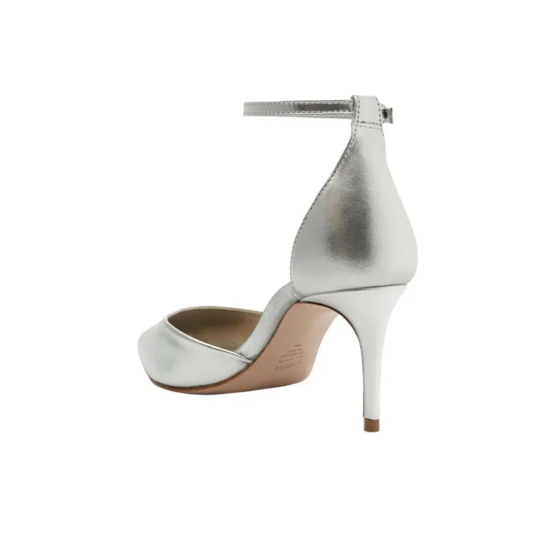 Schutz Tamara Slim Heel High Heels 7cm Women's Silver-3