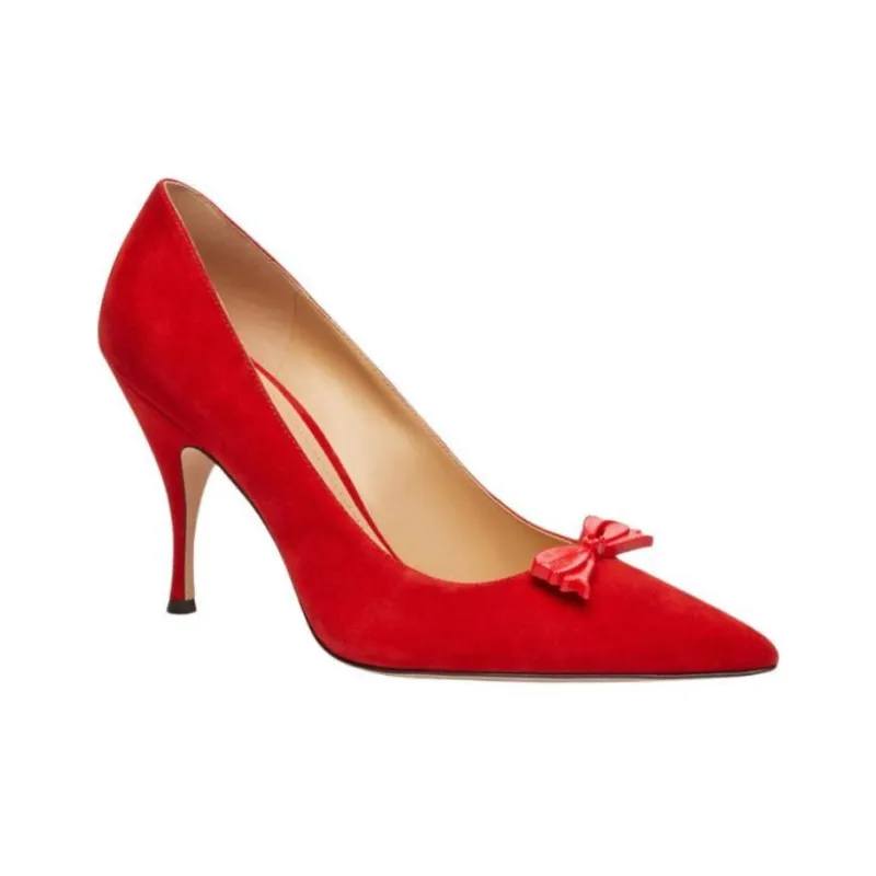 COACH Slim Heel High Heels 8.9cm Women's Red-2