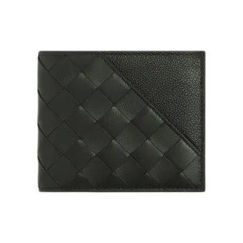 Bottega Veneta Intrecciato Lambskin Coin Purse Wallet Men's Dark Green