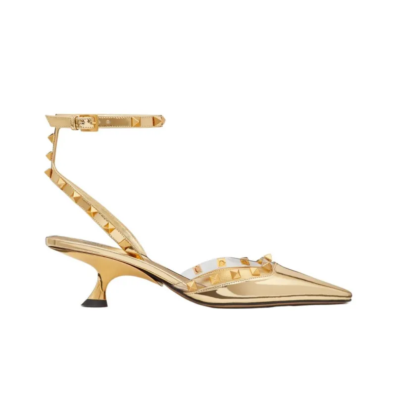 Valentino Garavani Rockstud Couture 50mm Mirrored Pumps-1