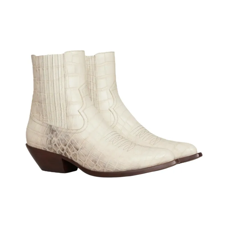 CELINE Short Chelsea Boots 5cm Men's Ecru-2