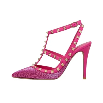 Valentino Espadrilles Slim Heel High Heels 10cm Women's Pink
