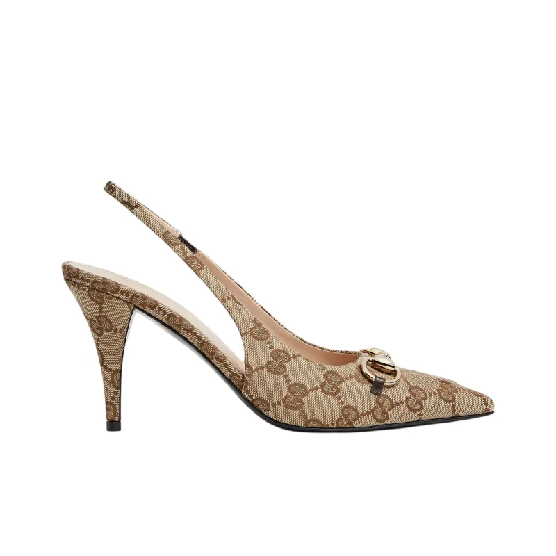 GUCCI Horsebit Slim Heel High Heels 8.5cm Women's Ebony-1