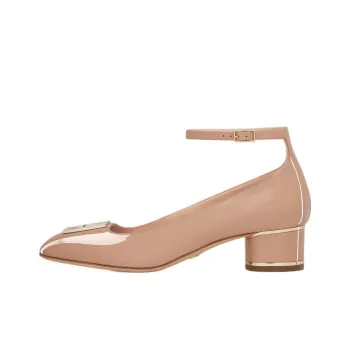 DIOR Miss Dior Chunky Heel High Heels 4cm Women's Nude