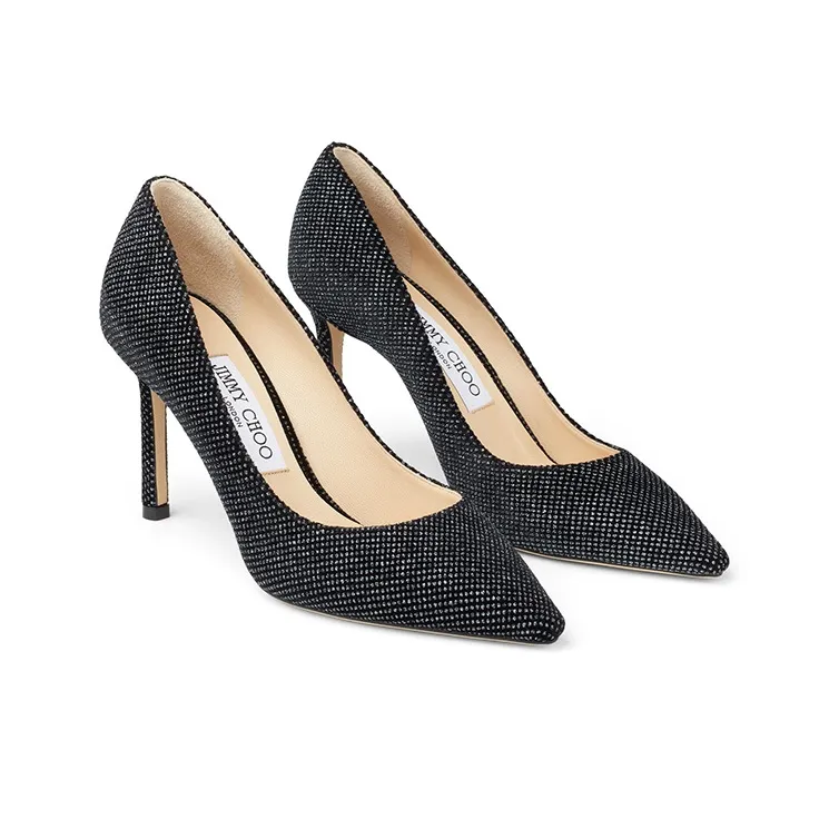 Jimmy Choo ROMY Slim Heel High Heels 8.5cm Women's Black-2