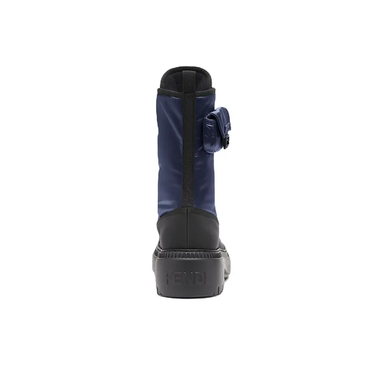 FENDI Domino Fashion Ankle Boots Women's Blue-4