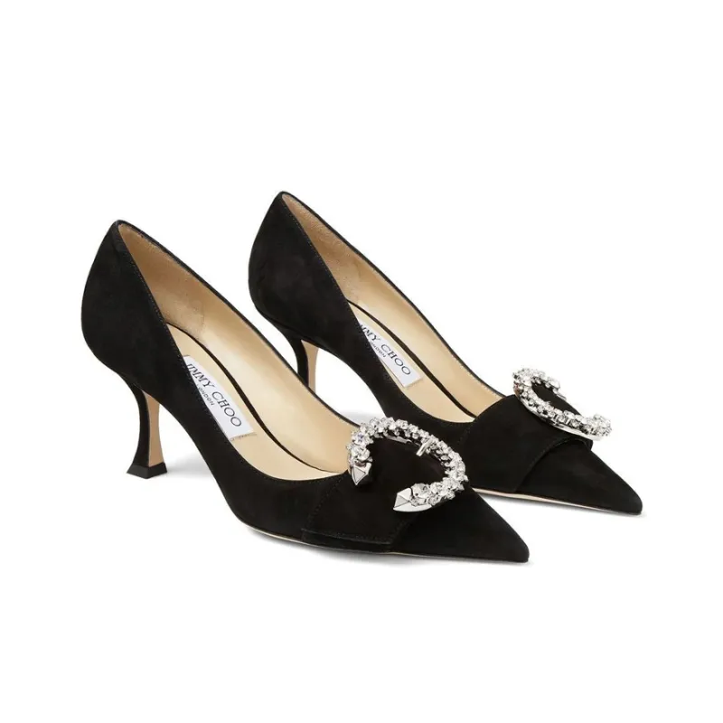 Jimmy Choo Melva Slim Heel High Heels 7cm Women's Black-2