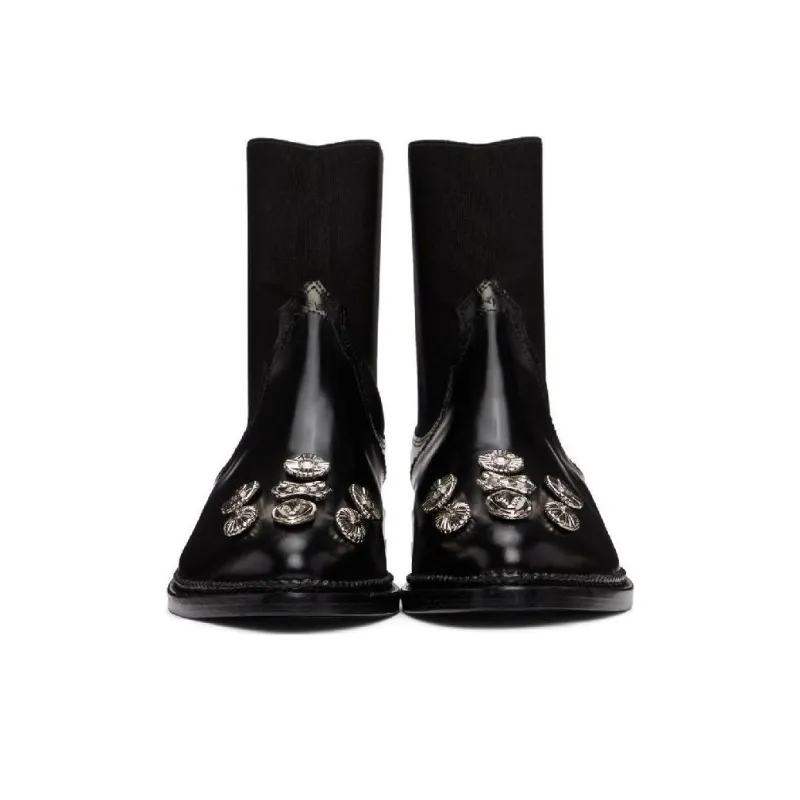 Toga Pulla Mix-badge Leather Ankle Boots-2