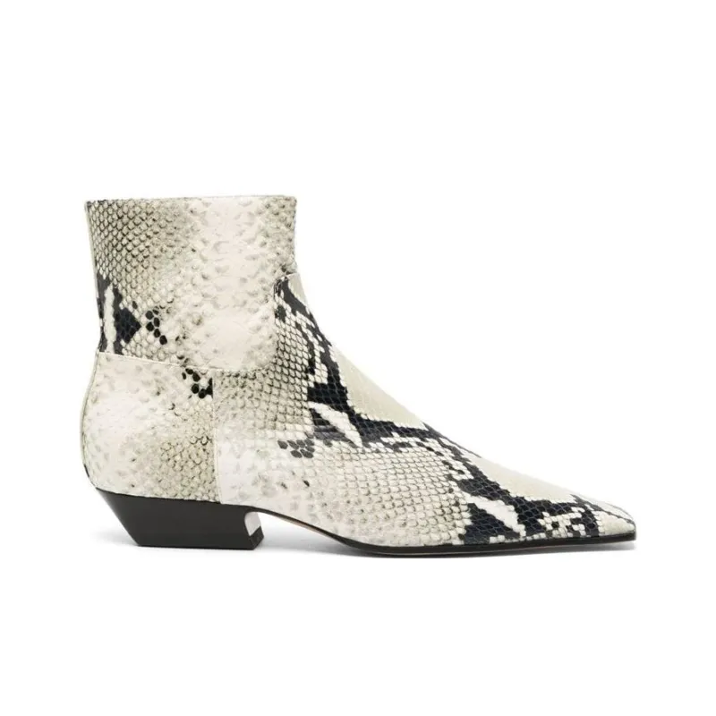 KHAITE The Marfa Python-effect Knee High Boots-1