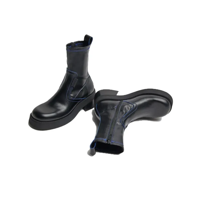 MIISTA Ankle Boots 6cm Women's Blue Black-2
