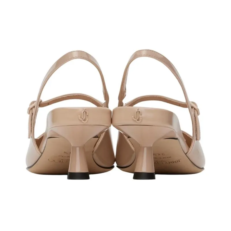 Jimmy Choo Didi Irregular Heel High Heels 4.5cm Women's Nude Pink-3