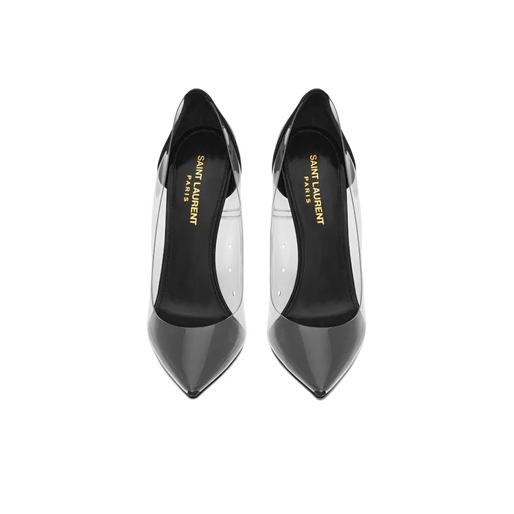 SAINT LAURENT Irregular Heel High Heels 11cm Women's Black-3