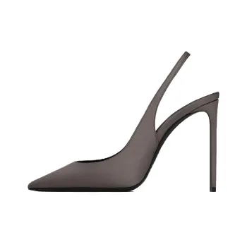 SAINT LAURENT Zoe Slim Heel High Heels 10.5cm Women's Gray
