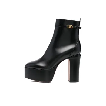 Valentino Garavani Tan-Go Leather Platform Boots
