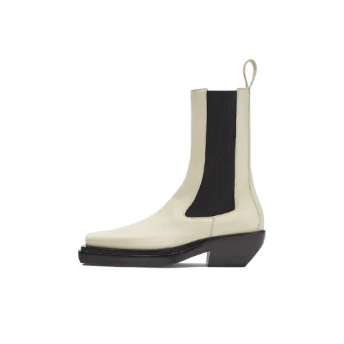 Bottega Veneta BV Lean Short Chelsea Boots Women's Wax White