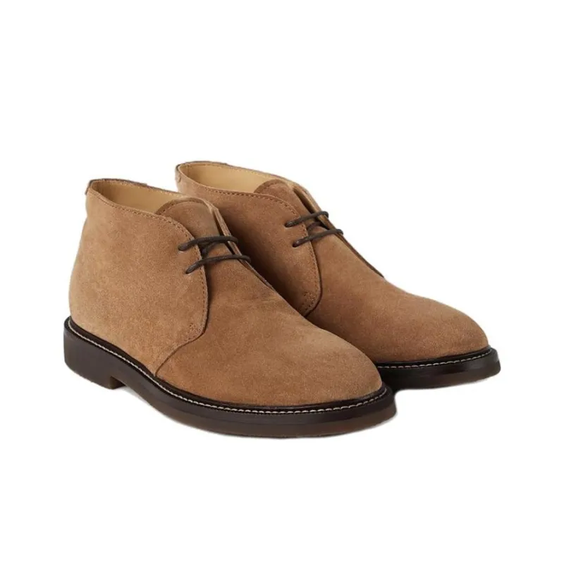 Brunello Cucinelli Lace up Suede Ankle Boots-2
