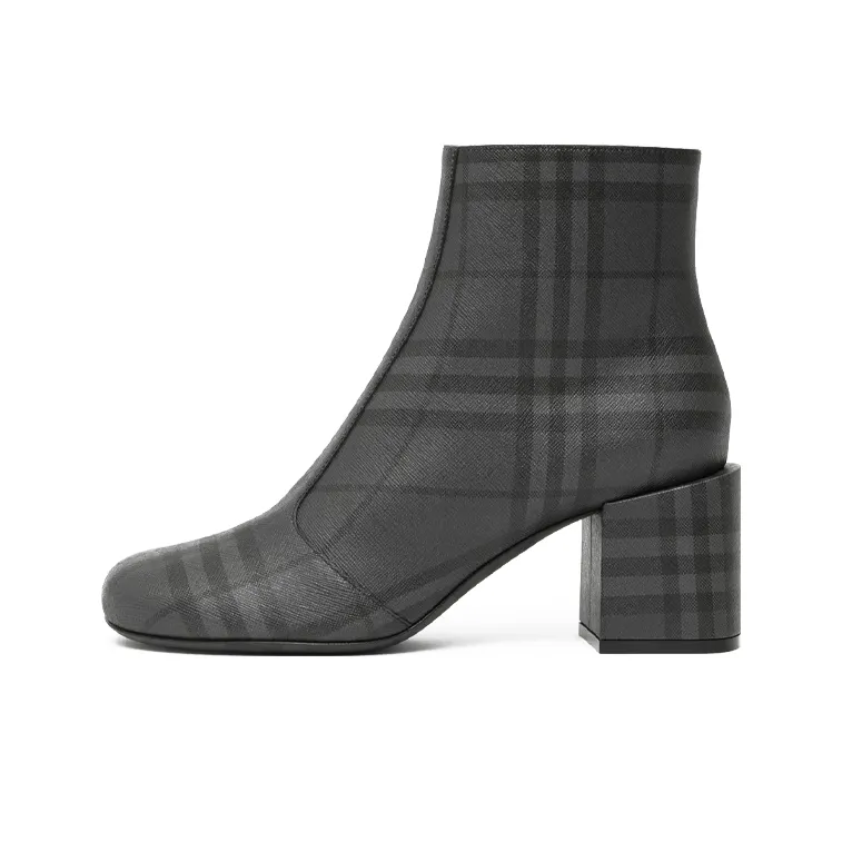 Burberry Vintage Ankle Boots Women's Black Gray-0