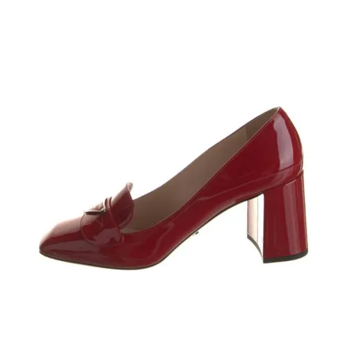 PRADA Chunky Heel High Heels Women's Red