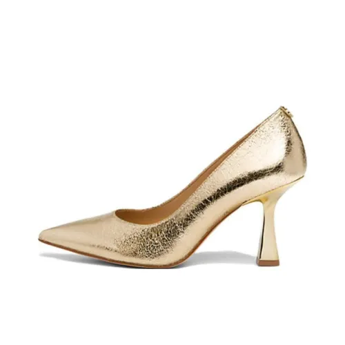 MICHAEL KORS Clara Chunky Heel High Heels 7cm Women's Gold