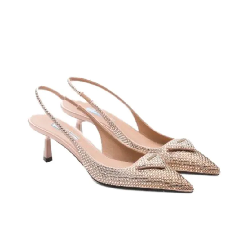 PRADA Slim Heel High Heels 5.5cm Women's Nude Beige-2