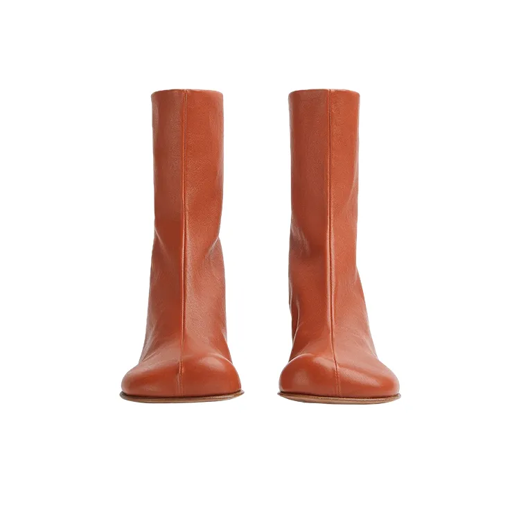 Bottega Veneta Leather Ankle Boot Brown Women's-2
