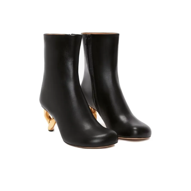 JW Anderson Chain heel Leather Ankle Boots Women's-2