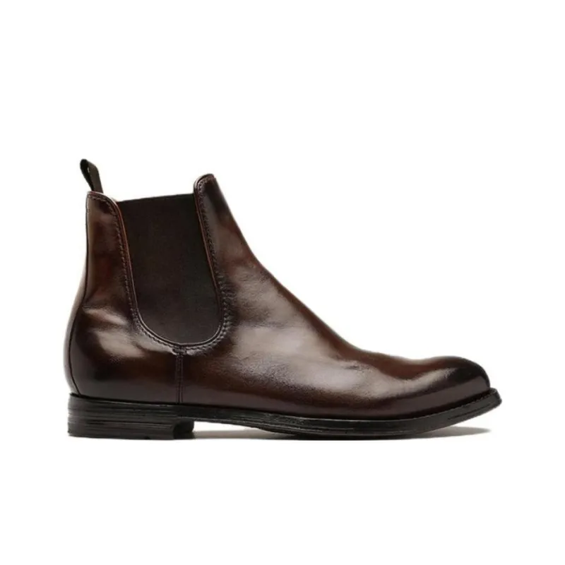 Officine Creative Anatomia Ankle Length Chelsea Boots Men's Coffee-1