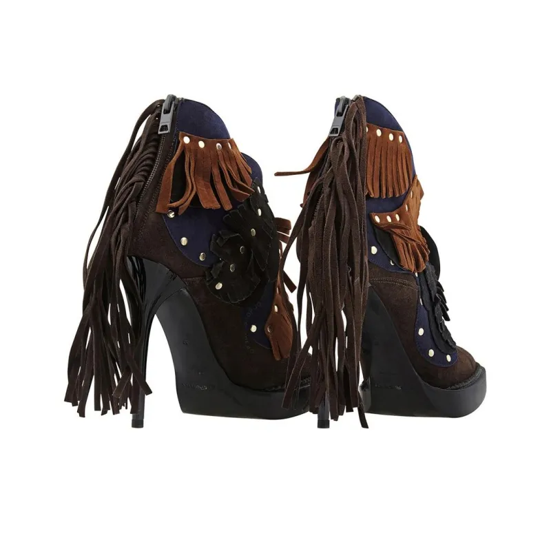 Burberry Lilybell Ankle Boots 12cm Women's Dark Brown-2