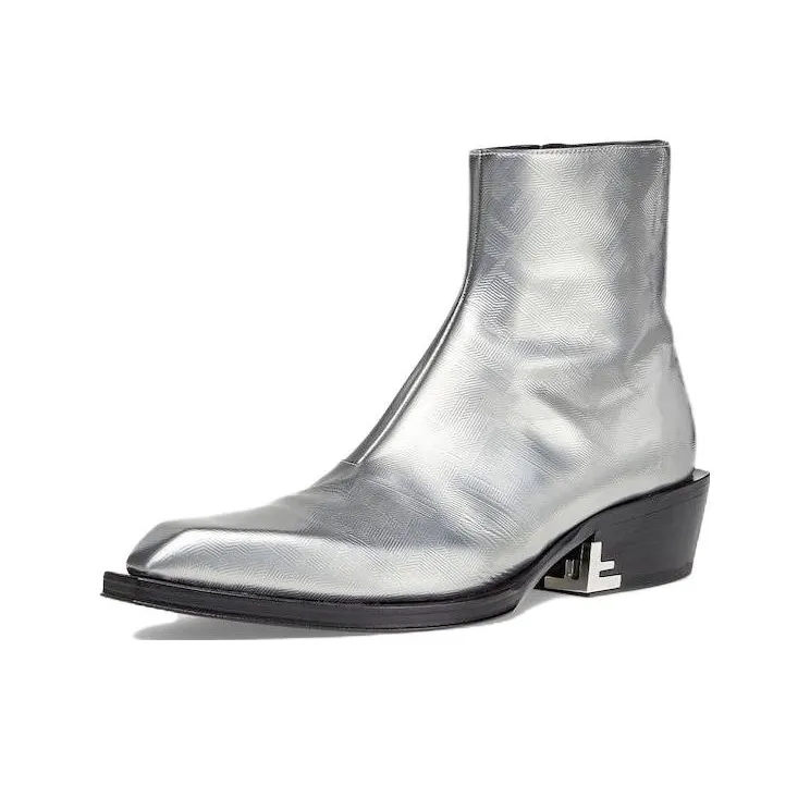 FENDI Ankle Boots Women's Silver-3