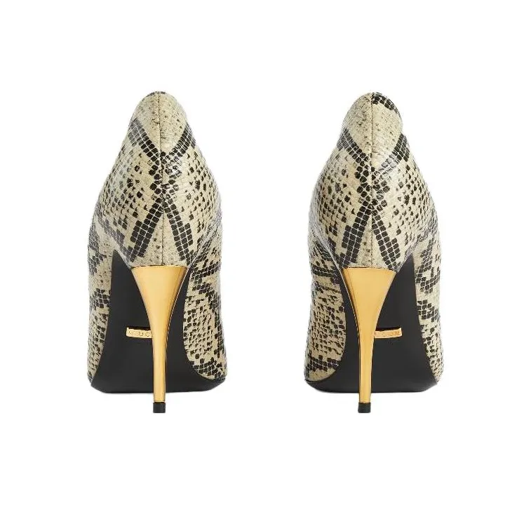 GUCCI Python Print 105mm Pumps-4