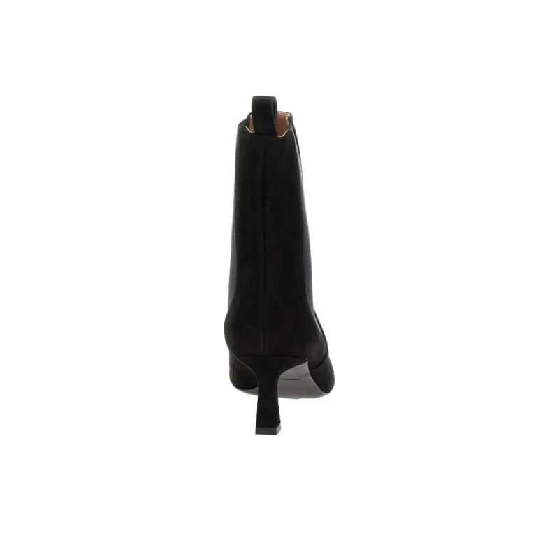Pollini Suede Ankle Boots Women's Black-4