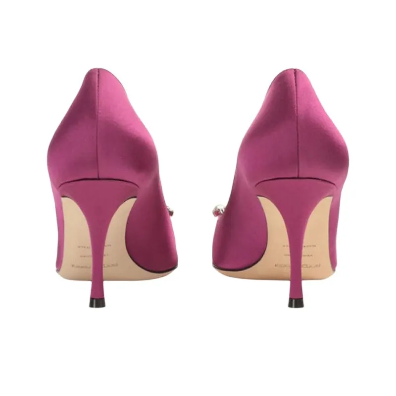 SERGIO ROSSI Godiva Slim Heel High Heels 7.5cm Women's Bright Purple-4
