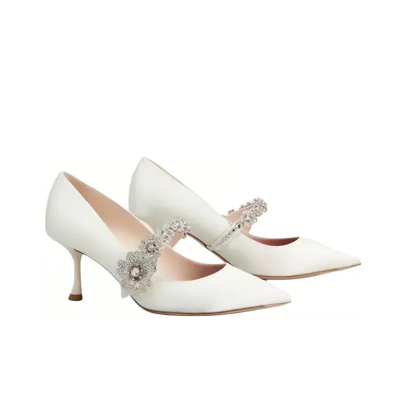 Roger Vivier Bouquet Flower High Heels 6.5cm Women's Beige-3