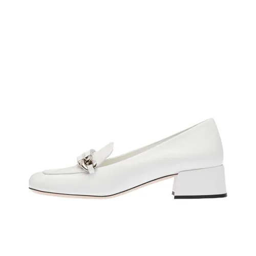MIU MIU Chunky Heel High Heels 3.5cm Women's White