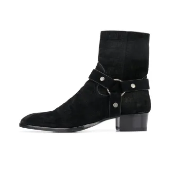 SAINT LAURENT Wyatt Harness Ankle Boots