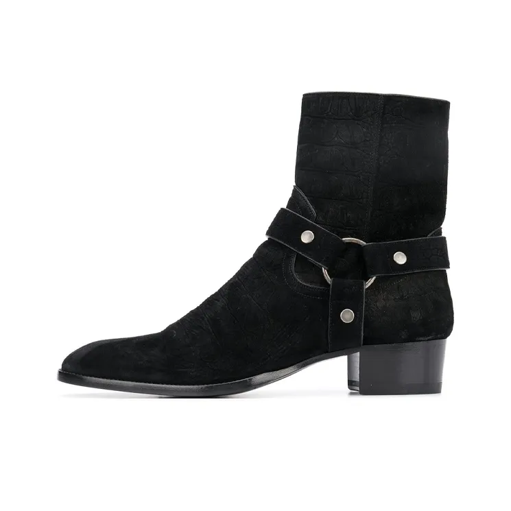 SAINT LAURENT Wyatt Harness Ankle Boots-0