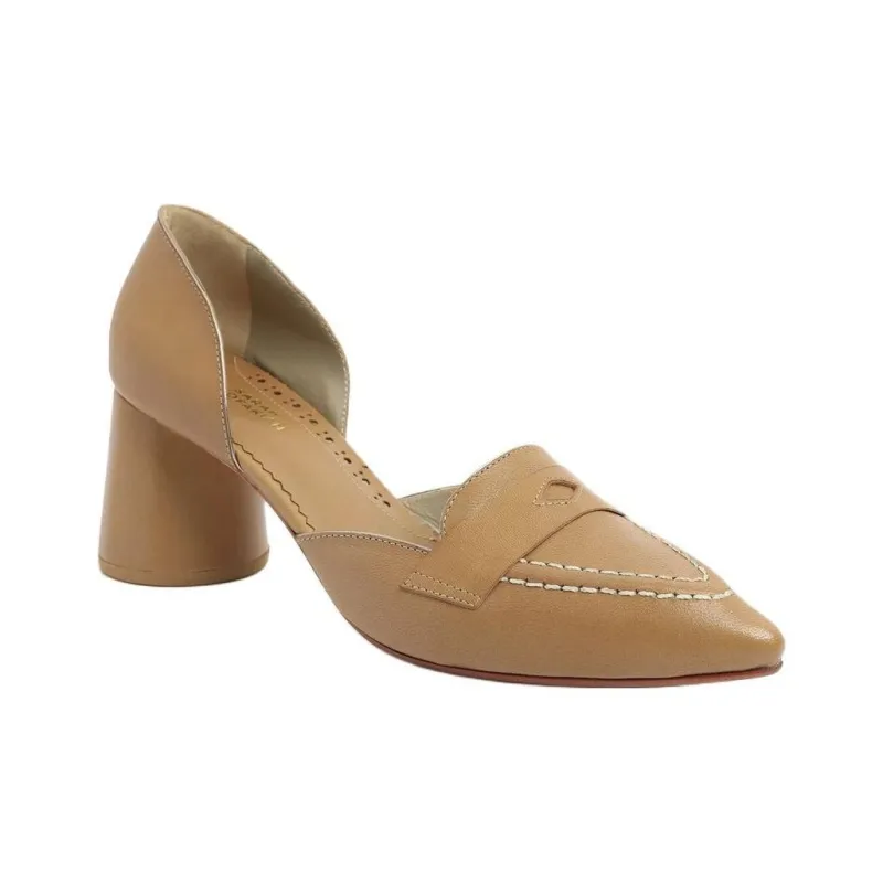 Sarah Chofakian Peggy Chunky Heel High Heels Women's Brown-2
