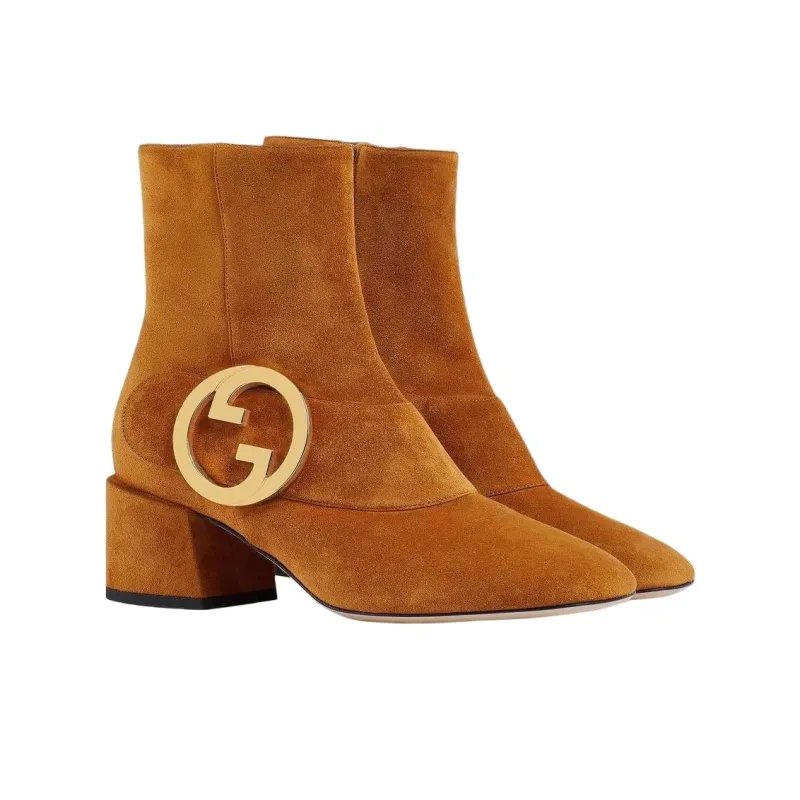 GUCCI Blondie Ankle Boots Women's Brown-2