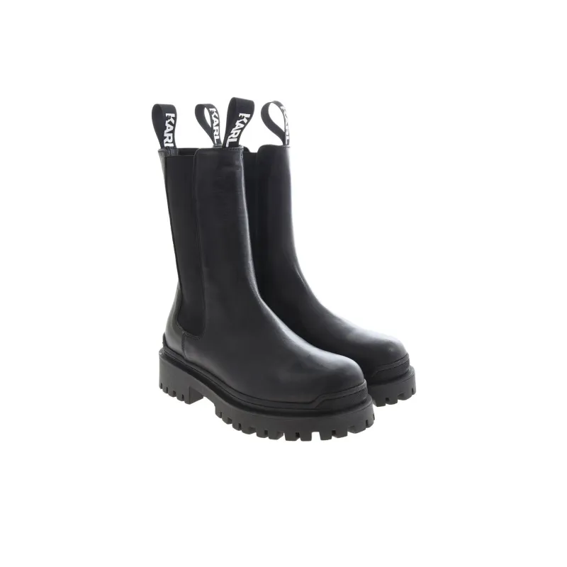 Karl Lagerfeld Chunky Leather Logo Chelsea Boots Women's-3