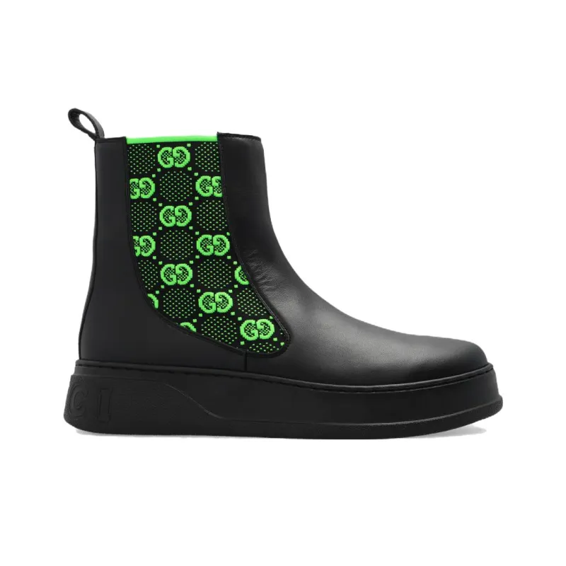 GUCCI Boot 'GG Jersey Black Neon Green'-1