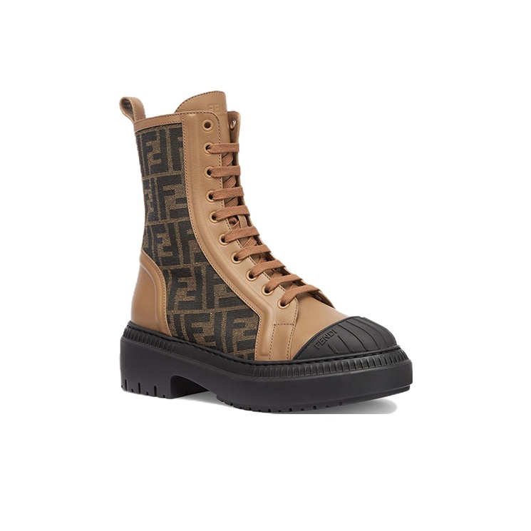 FENDI Women's FF Motif Domino Biker Boot 'Beige' Shoe Box